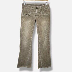 Decoded Low Rise Corduroy Flare Leg Pants Size 9 Button Fly Y2K Vintage